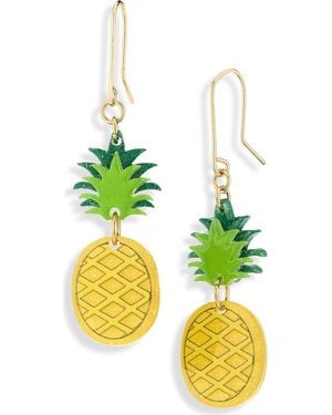 Leith Pineapple Drop Earrings - Green
