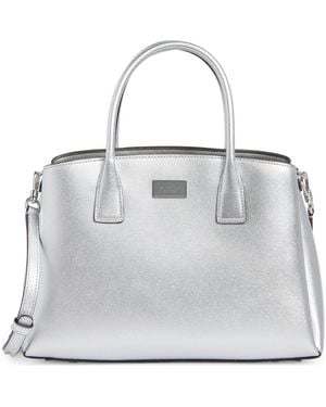 Kate Spade Serena Metallic Top Handle Bag - Gray