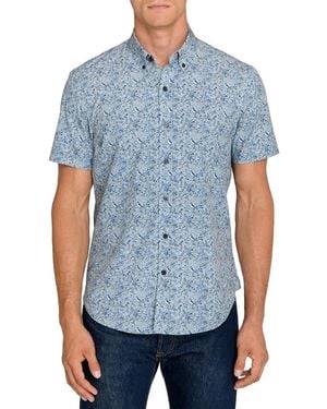 Con.struct Robin Floral Short Sleeve Button Down Shirt - Blue