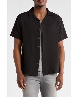 T.R. Premium Relaxed Fit Camp Shirt - Black