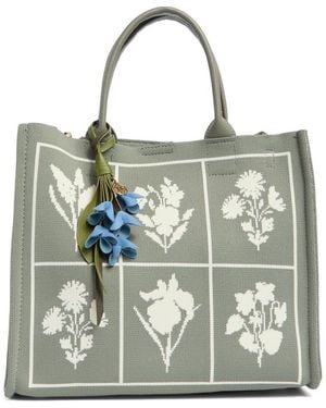 Nanette Lepore Floral Knit Square Satchel - Green