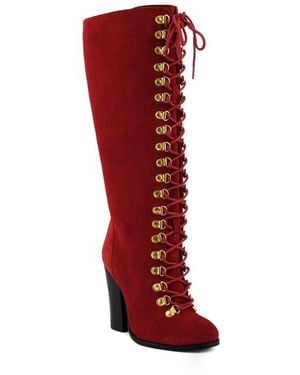 Rag & Co Street Slay Knee High Boot - Red