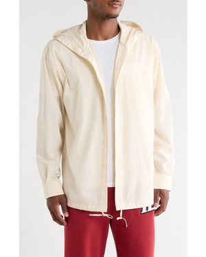 Helmut Lang Hoodie Cotton Poplin Button-Up Shirt - Natural
