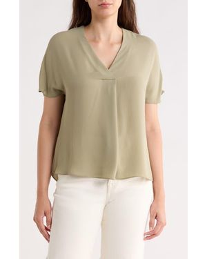 Tahari V-Neck Short Sleeve Top - Green