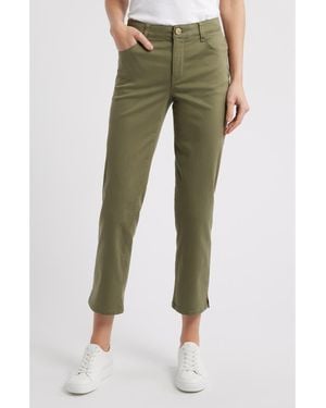 Wit & Wisdom High Waist Straight Leg Stretch Twill Pants - Green