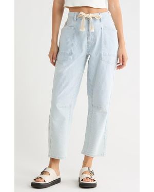 Vigoss Pinstripe Barrel Jeans - Blue
