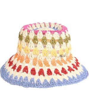 KARL LAGERFELD Kolorful Karl Crochet Bucket Hat - Red