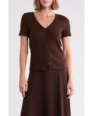 Sanctuary Feel Like Magic Button Top - Brown