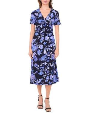 Halogen® Ruched Midi Dress - Blue