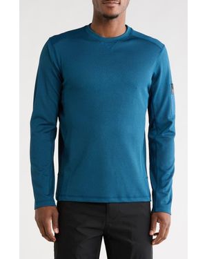 CARBON + CRAFT Piqué Long Sleeve T-Shirt - Blue