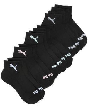 PUMA Pack Of 6 Quarter Crew Socks - Black