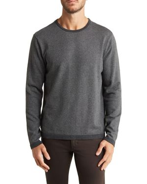 WESTZEROONE Dayton Micro Stripe Cotton Sweater - Gray