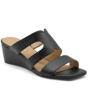 Adrienne Vittadini Adoring Wedge Slide Sandal - Black