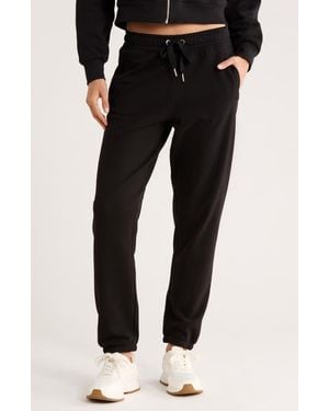 Calvin Klein High Waist Relaxed Cotton Blend Sweatpants - Black