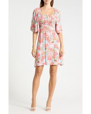 Ichi Floral Print Dress - Red