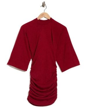 Go Couture Belle Sleeve Ruched Minidress - Red