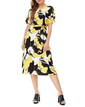 Love By Design Lucille Crepe Midi Dress - Yellow