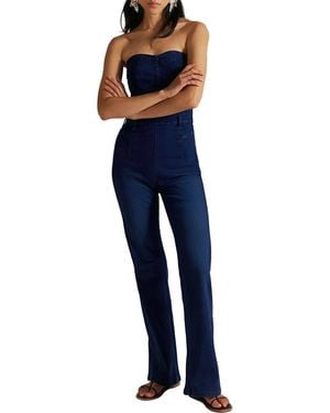 Free People Beckett Strapless Denim Jumpsuit - Blue