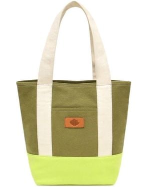 New Amsterdam Leatherworks Medium Kylee Colorblock Tote Bag - White