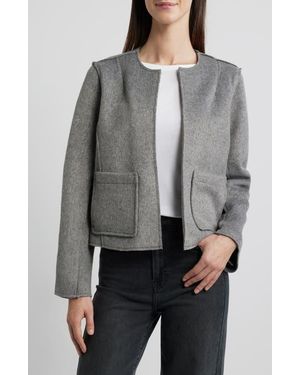 Wit & Wisdom Collarless Crop Jacket - Gray
