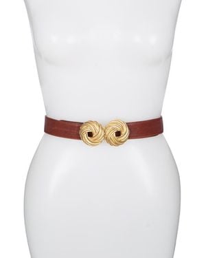 Raina Leather Love Knot Belt - White