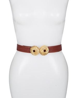 Raina Leather Love Knot Belt - White