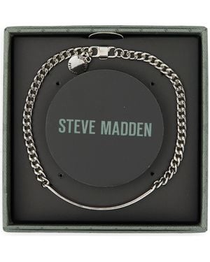 Steve Madden Small Skinny Bar Chain Link Bracelet - Black