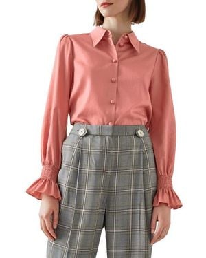 LK Bennett Etten Cotton Button-Up Shirt - Multicolor