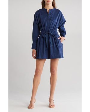 Rebecca Taylor Poplin Long Sleeve Romper - Blue