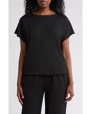 Gemma  Jane Dolman Sleeve Jacquard Top - Black