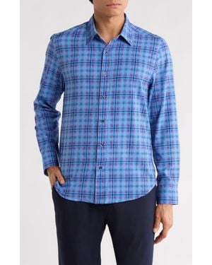Con.struct Slim Fit Plaid Button-Up Shirt - Blue