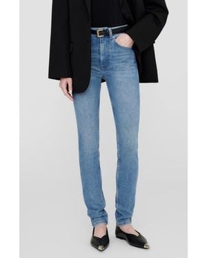 Anine Bing Beck High Waist Ankle Skinny Jeans - Black