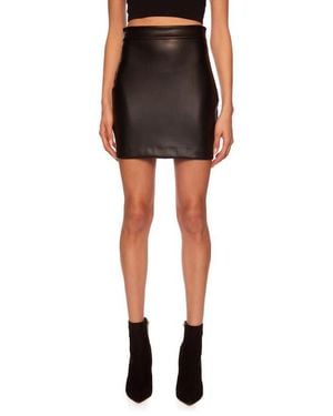 Susana Monaco Faux Leather Miniskirt - Black