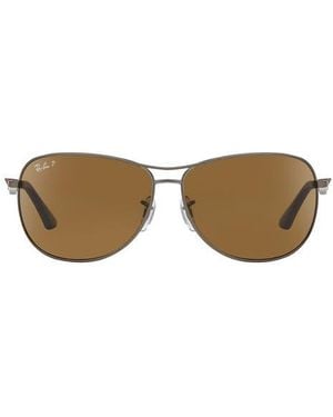 Ray-Ban Polarized Aviator Sunglasses - Natural