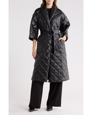 Hutch Mason Diamond Quilted Coat - Black