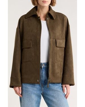 Max Studio Faux Suede Jacket - Brown