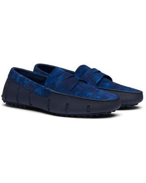 Swims Luxe Lace-Up Driving Loafer - Blue