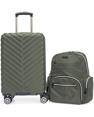 Kenneth Cole Madison Square 2-Piece Hardside Carry-On Luggage & Backpack Set - Green