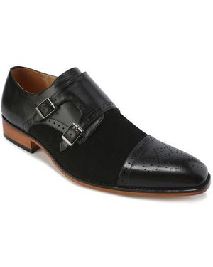Gino Vitale Double Monk Strap Loafer - Black