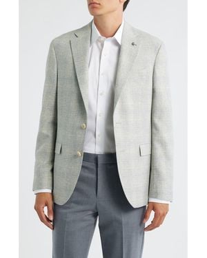 Jack Victor Midland Contemporary Fit Deco Plaid Wool & Cashmere Sport Coat - Gray