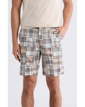 Vintage 1946 Patchwork Madras Flat Front Shorts - Gray