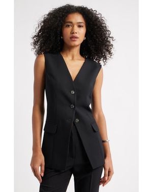 Open Edit The Icon Collarless Vest - Black