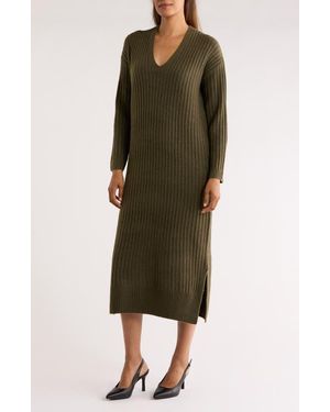 V Neck Nordstrom Sweater Dresses Nordstrom Rack Ribbed Long