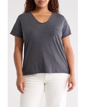 Caslon Rolled Burnout Top - Blue