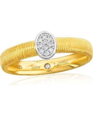 Suzy Levian Golden Helix Oval Coil Ring - Metallic