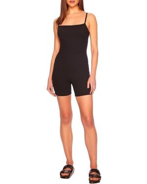Susana Monaco Sleeveless Rib Romper - Black