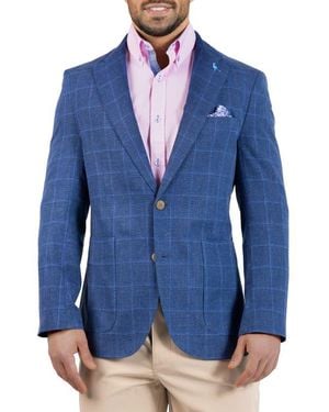 Tailorbyrd Melange Yarn Dyed Windowpane Sport Coat - Blue