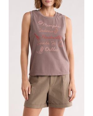 DR2 by Daniel Rainn Desert Vibes French Terry Tank - Brown