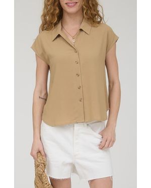 Blu Pepper Short Sleeve Button Front Shirt - Natural