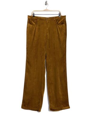 L'Agence Scottie High Waist Wide Leg Corduroy Jeans - Green